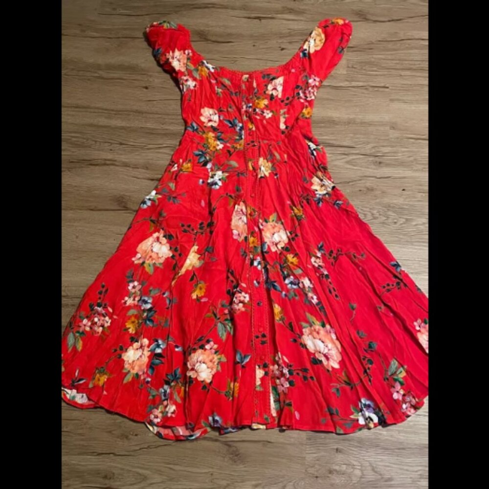 Yumi Kim red floral dress